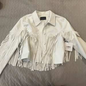 [NWT] Animari Vegan Leather Fringe Jacket